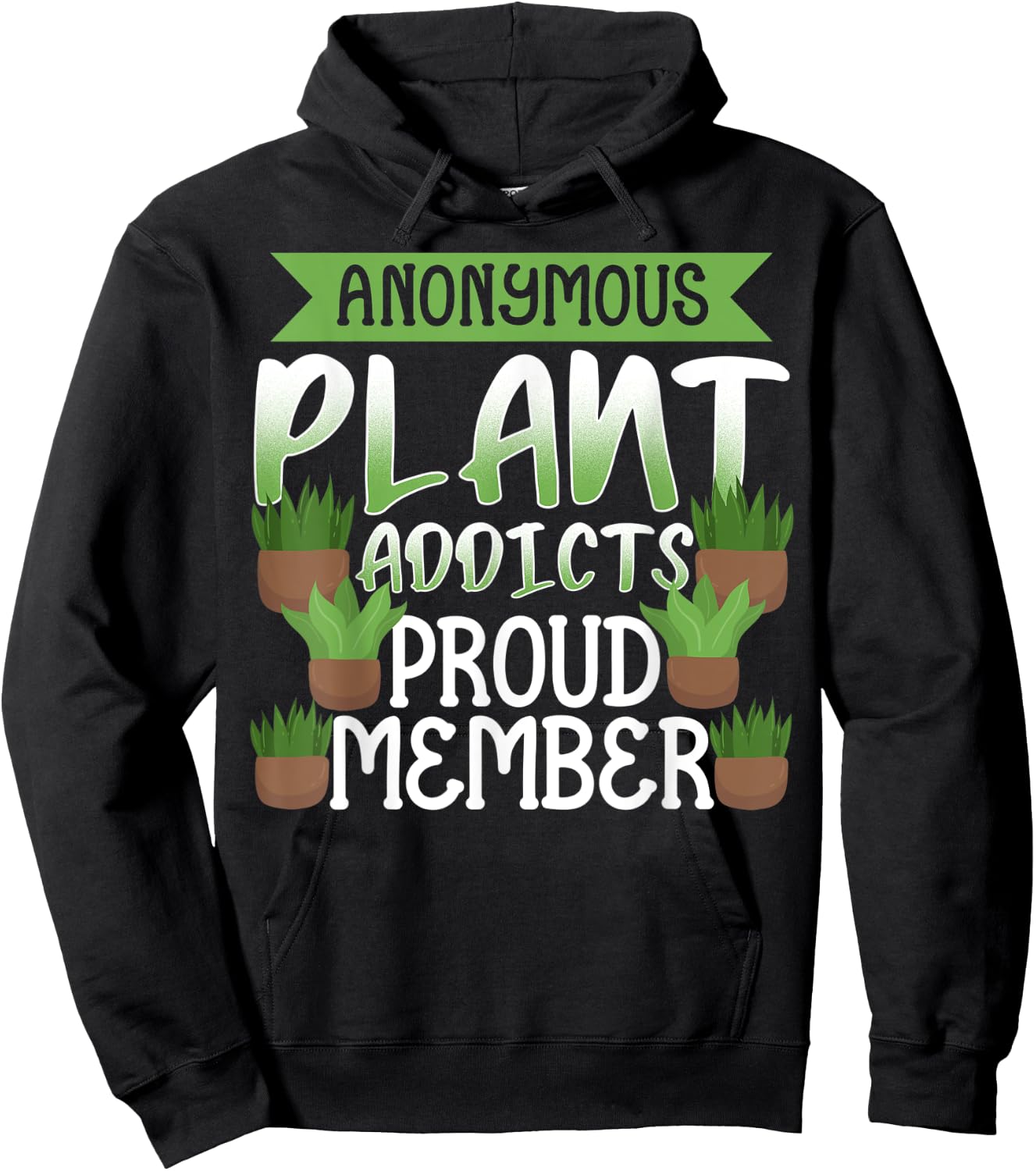 Anonymous plant addicts - funny gardening gardener gift Hoodie - Hoodie | Black
