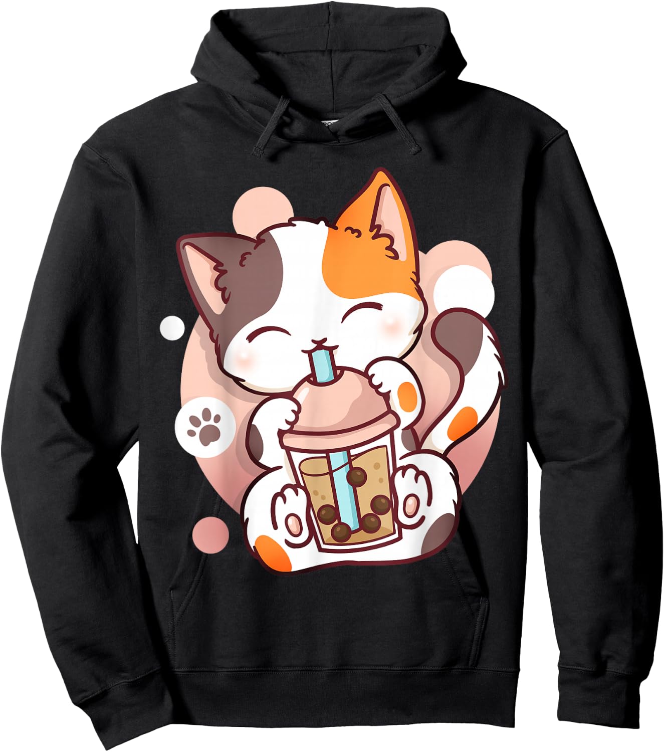 Cat Boba Tea Bubble Tea Anime Kawaii Neko Small Hoodie - Hoodie | Black