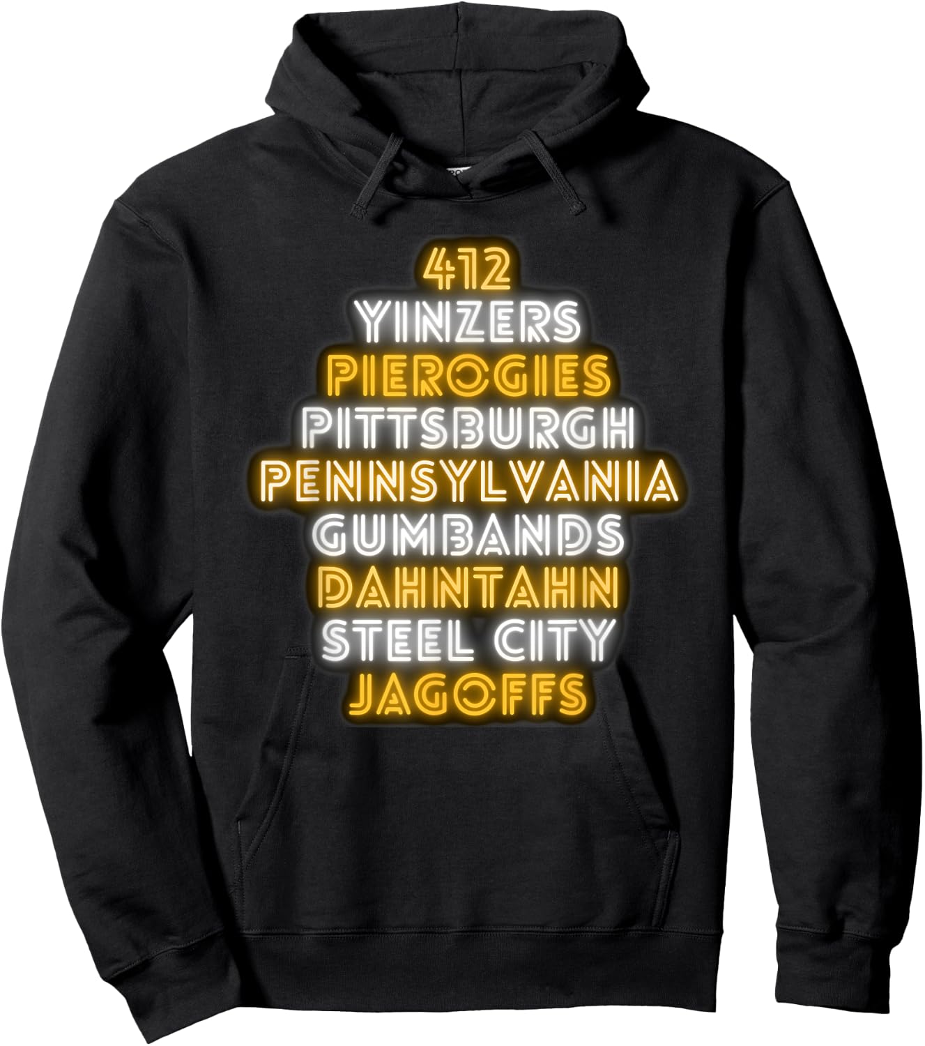 Pittsburgh 412 Jagoffs Yinzers Funny Retro Hoodie - Hoodie | Black
