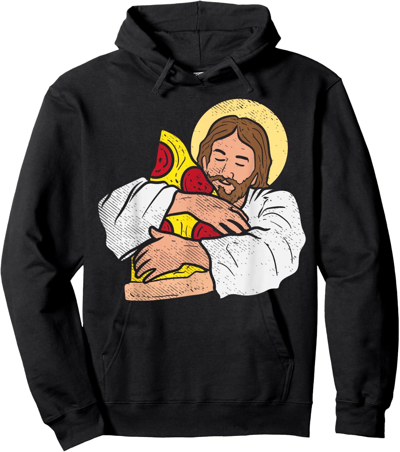 Food Lover Jesus Pizza Funny God Christ Snack Christian Gift Hoodie - Hoodie | Black