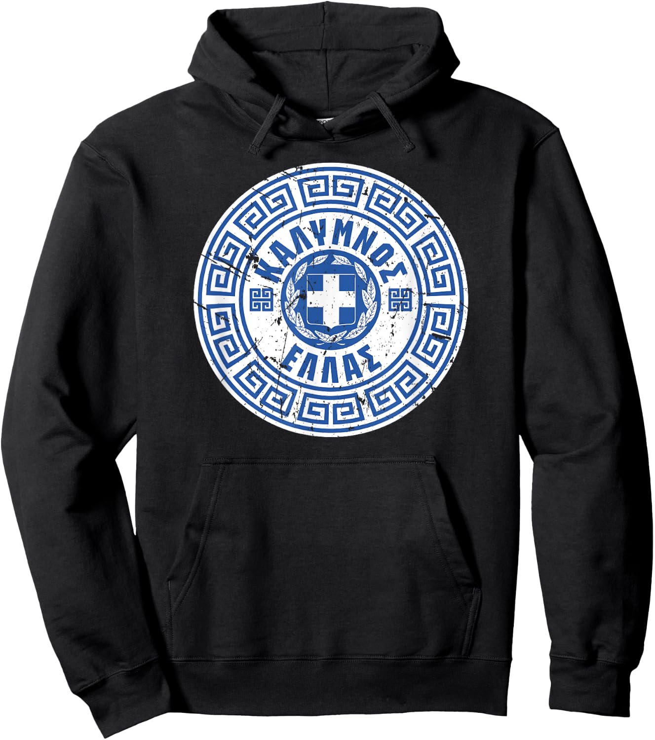 Kalymnos Greece Greek Coat of Arms Hoodie - Hoodie | Black