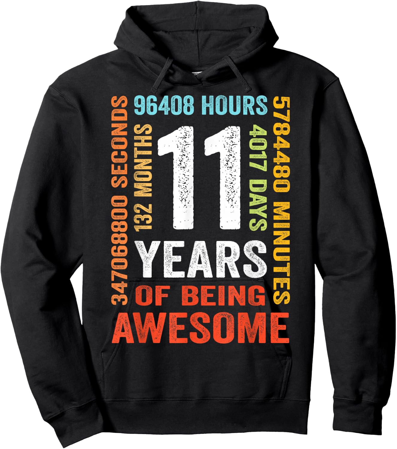 11 Years 132 Months of Being Awesome 11th Birthday Gift Hoodie - Hoodie | Black