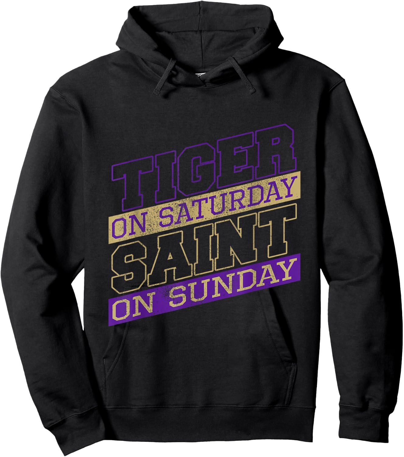 Funny Tiger On Saturday Saint On Sunday Feline Wild Tiger Hoodie - Hoodie | Black