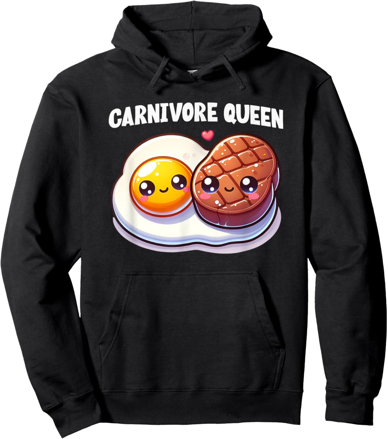 Carnivore Queen Steak Eggs Meat Eater Keto Diet Gym Workout Hoodie - Hoodie | Black
