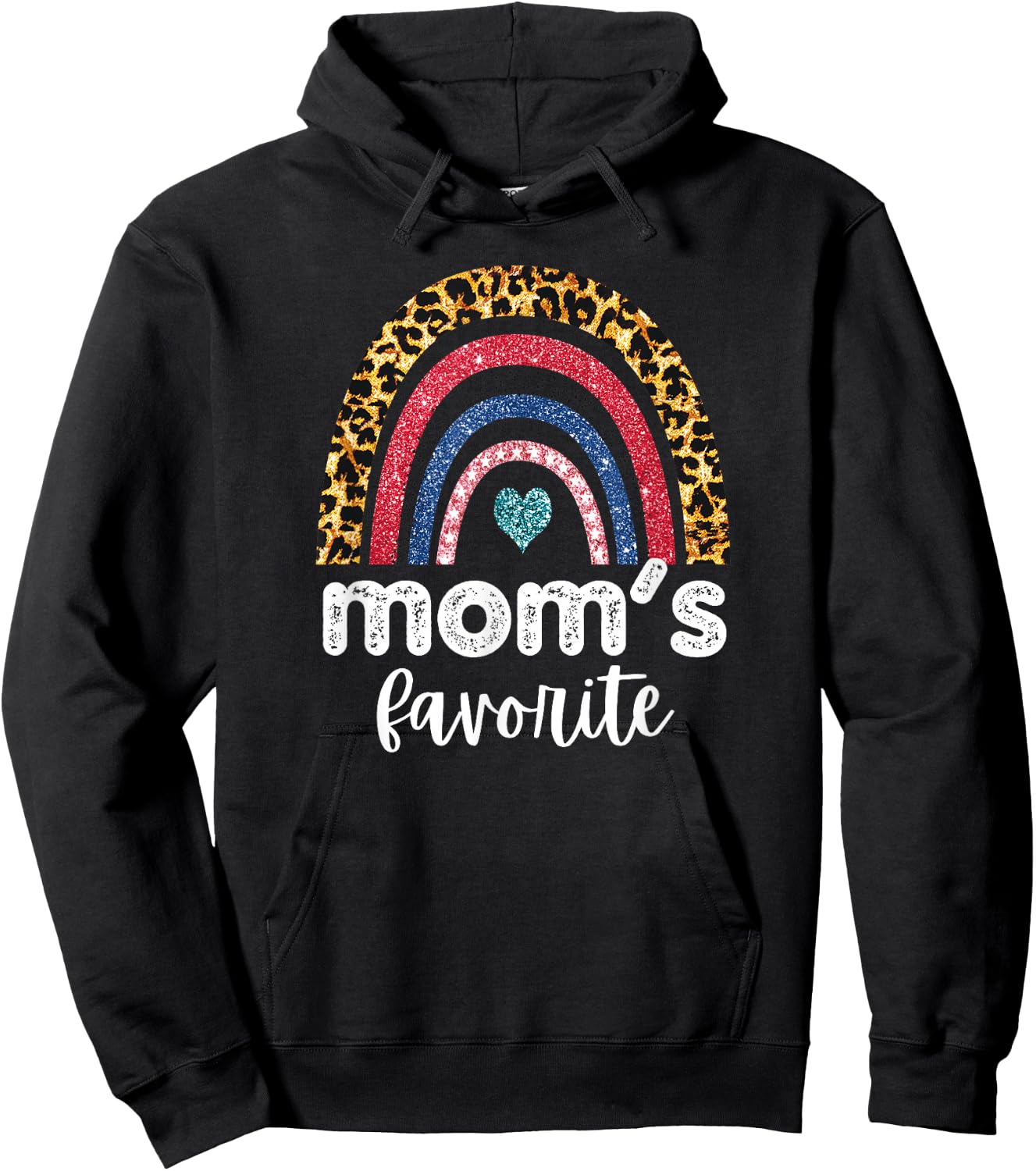 Mom's Favorite Rainbow Mother's Day Funny Child Hoodie - Hoodie | Black