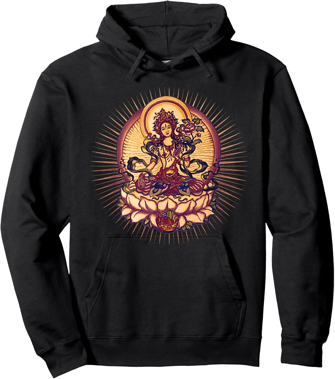 Tara Tibet Buddhism Lotus Meditation Yoga Om Spirituality Hoodie - Hoodie | Black