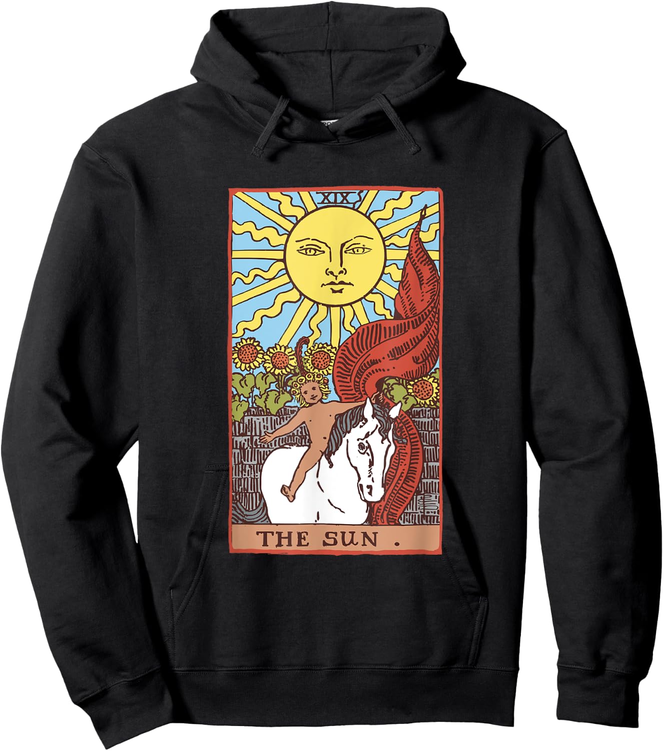 Sun Tarot Card Rider Waite Hoodie - Hoodie | Black
