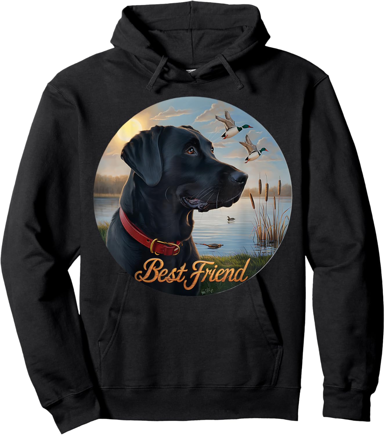 Black Labrador Best Friend. Hunting waterfowl ducks design. Hoodie - Hoodie | Black