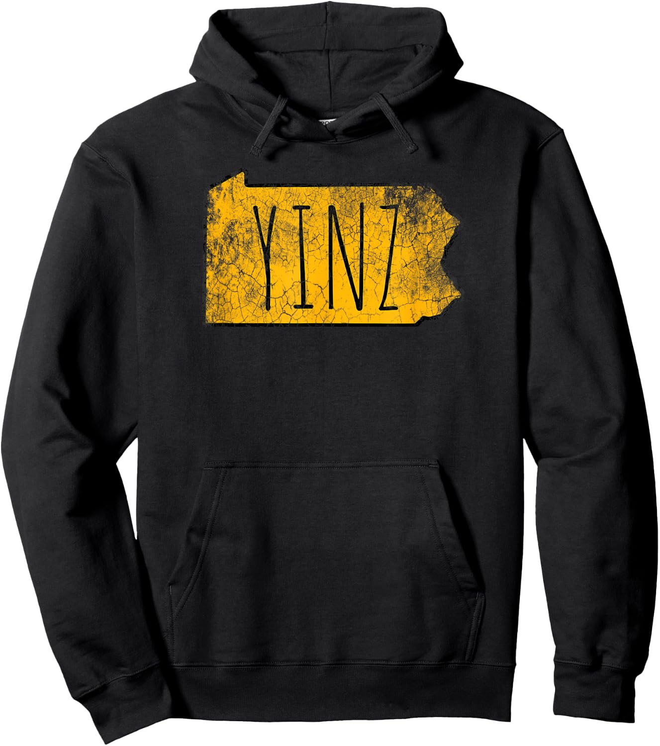 Yinz Pittsburgh Pennsylvania Map Funny Vintage Hoodie - Hoodie | Black