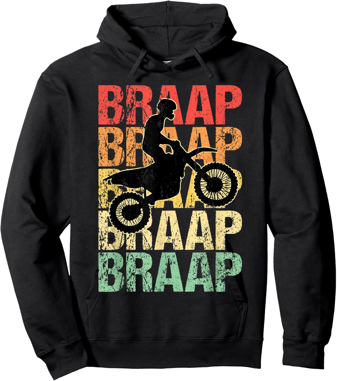Braap Brap Motocross Vintage Hoodie - Hoodie | Black