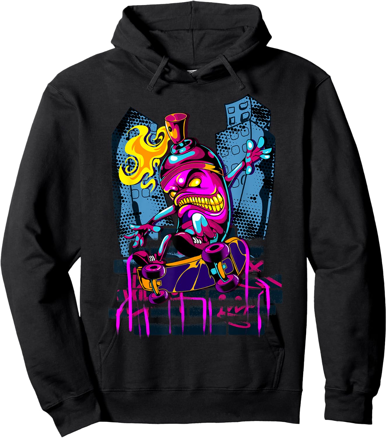 Graffiti Art Spray Paint Urban Street Art Skateboard Hoodie - Hoodie | Black