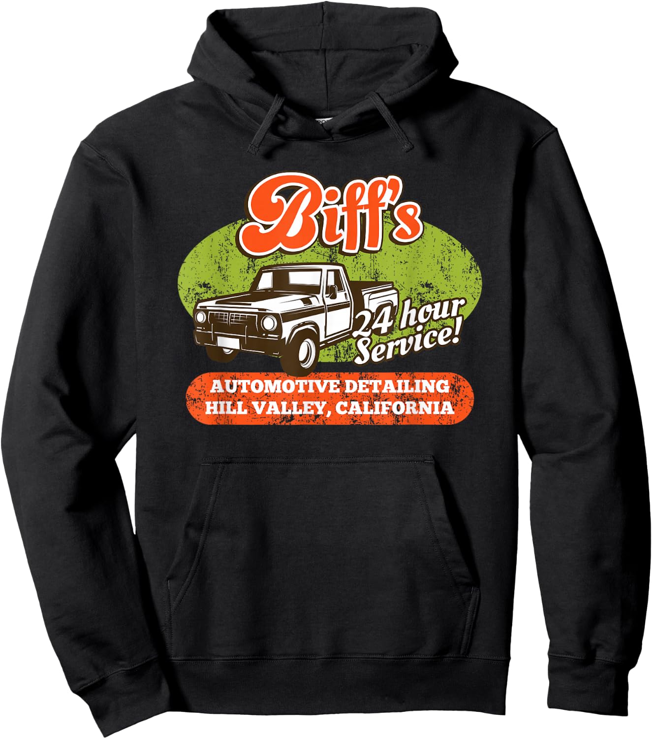 Biff’s Auto Detailing Hill Valley California Hoodie - Hoodie | Black