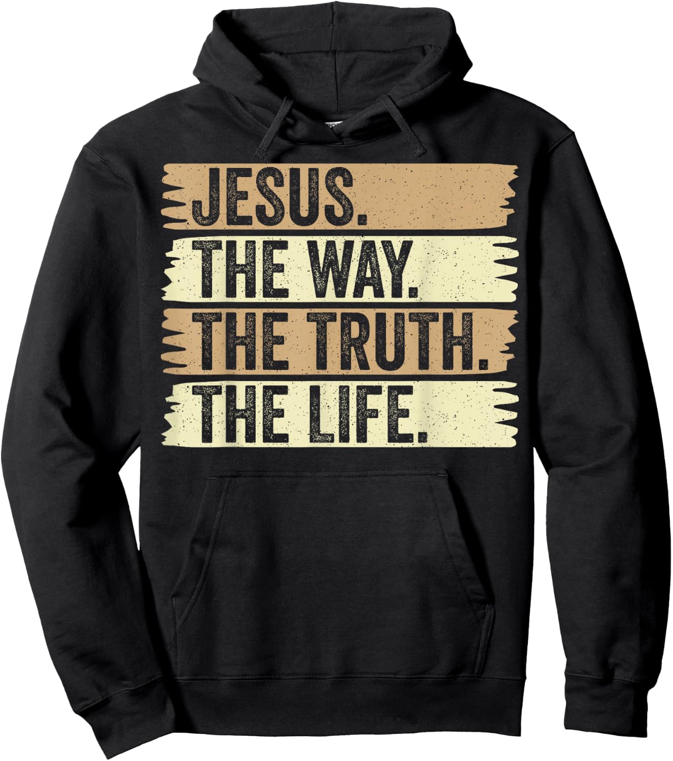 Retro Jesus The Way Truth and Life Vintage Christian Worship Hoodie - Hoodie | Black