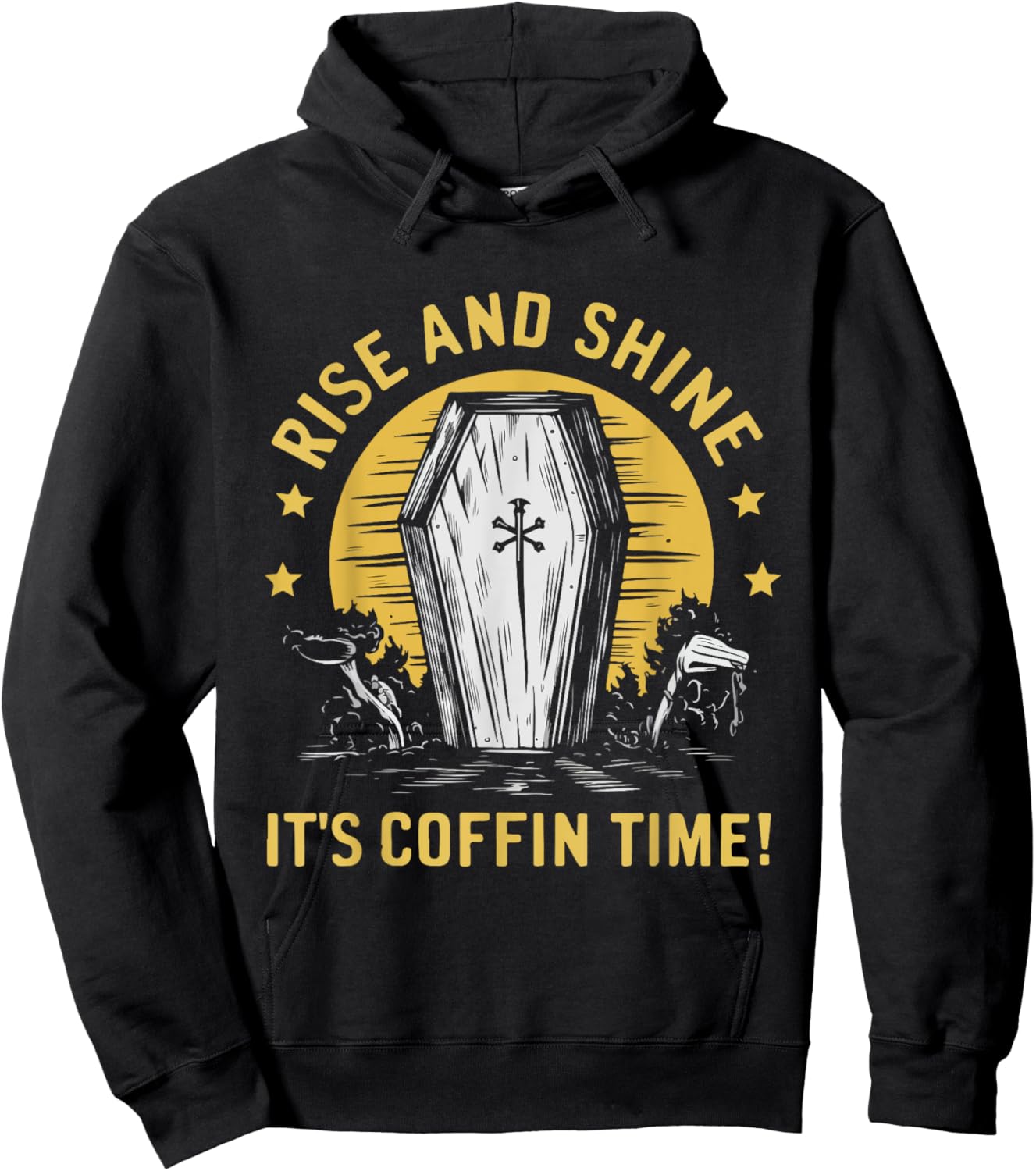 Rising Coffin Humor Funny Casket Funeral Horror Costume Hoodie - Hoodie | Black