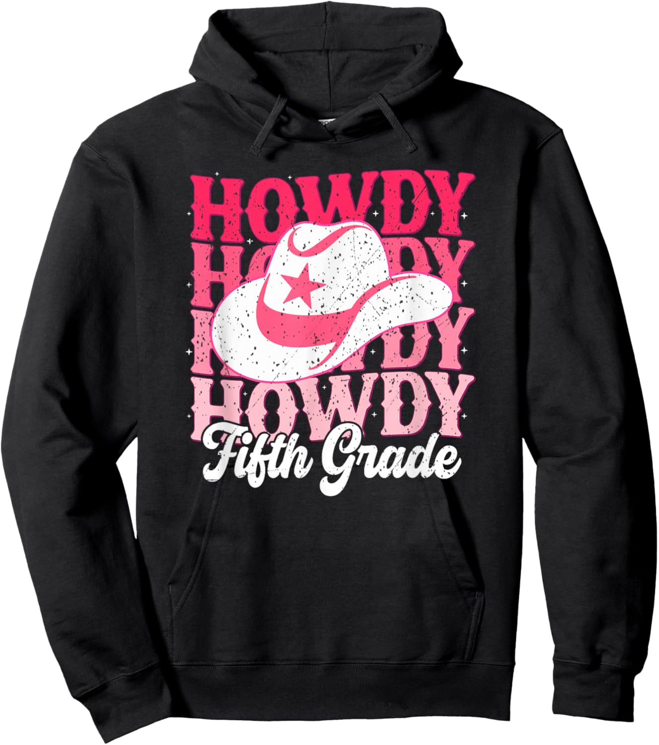 Howdy 5th Grade Teacher Western Cowgirl Rodeo Back To School Hoodie - Hoodie | Black