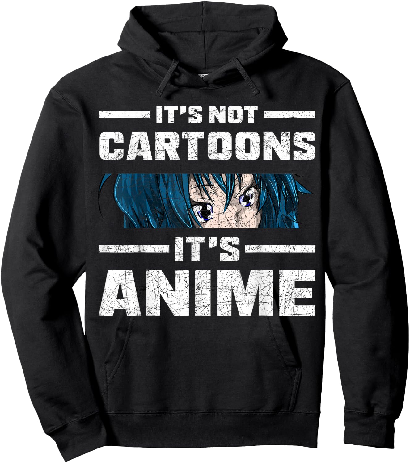 Funny Anime Lover Gift Manga Its Not Cartoons Its Anime Hoodie - Hoodie | Black