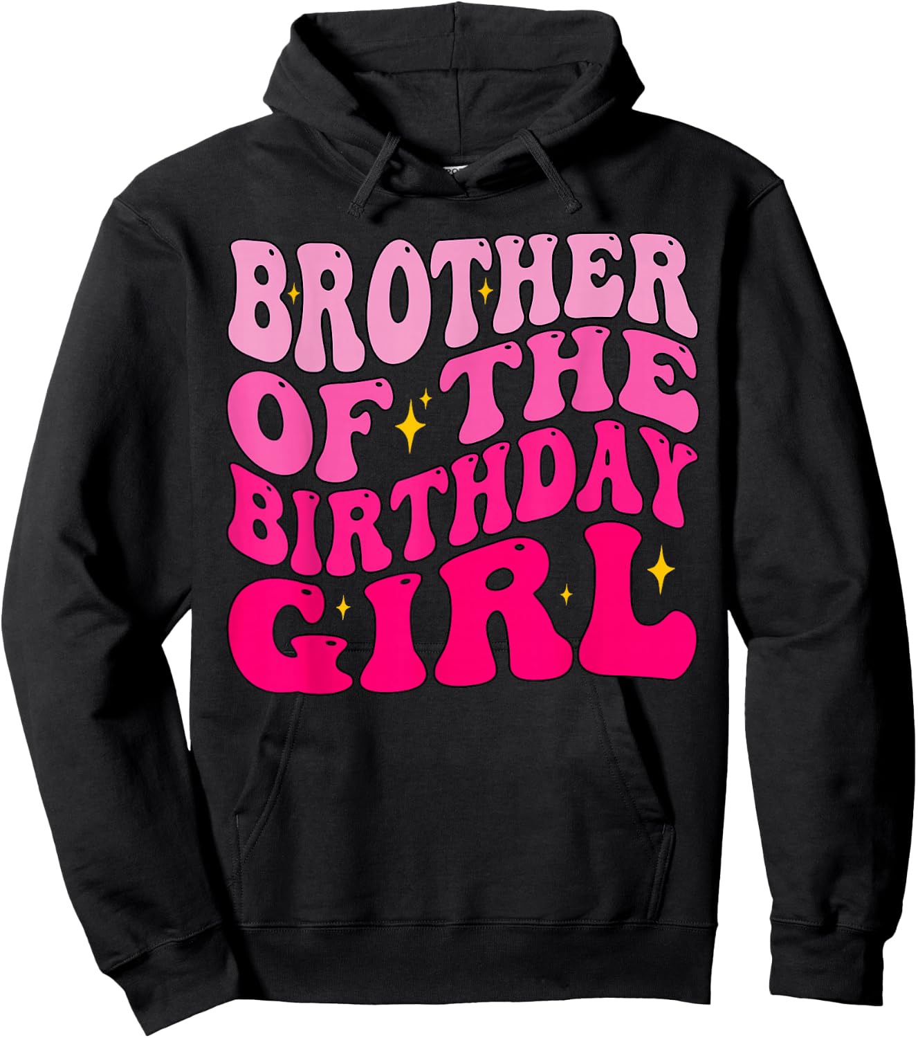Brother of The Birthday Girl Birthday Party Groovy Retro Hoodie - Hoodie | Black