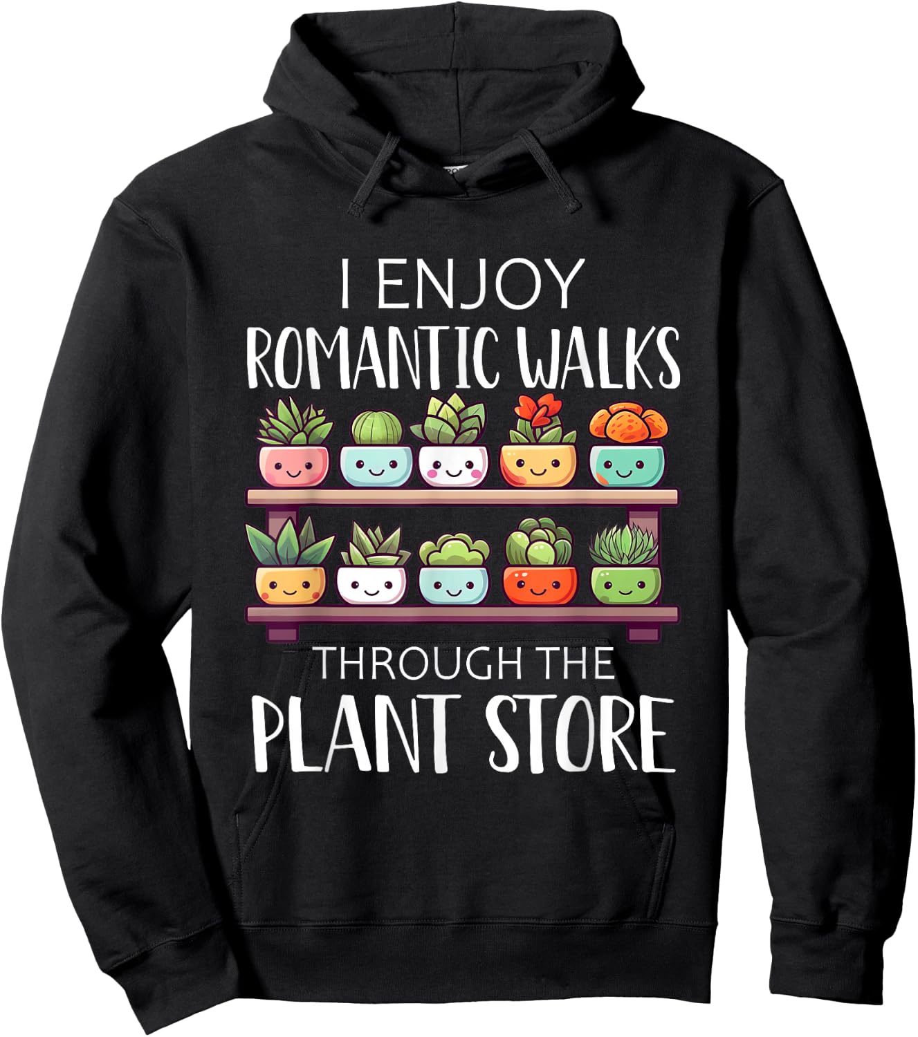 Plant Shirt Funny Romantic Walks Gardening Plants Lover Gift Hoodie - Hoodie | Black