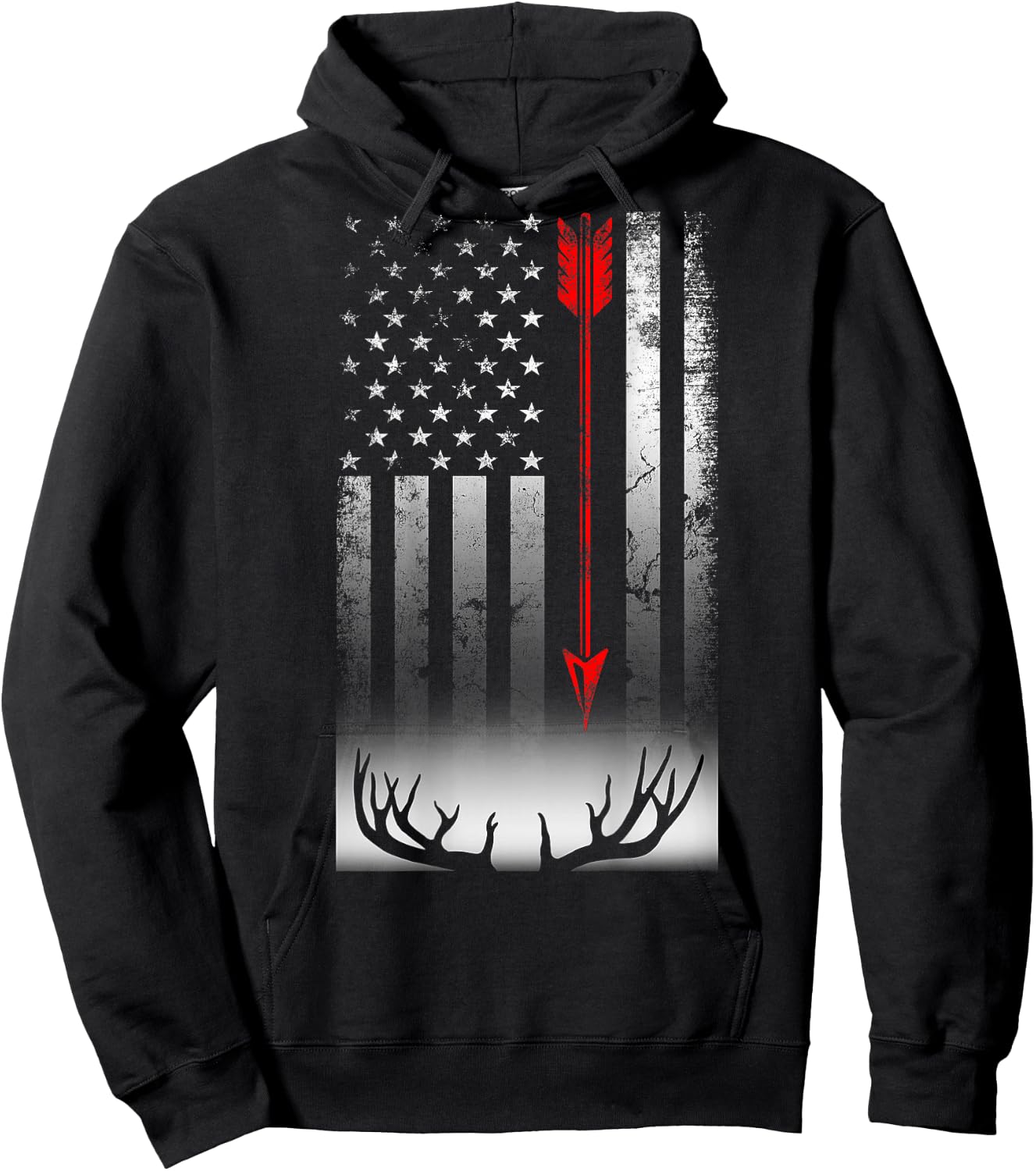 Bow deer hunting American flag Bow Hunting Lover Gift Hoodie - Hoodie | Black