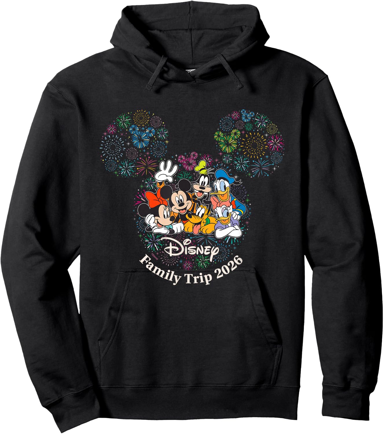 Disney Mickey & Friends Fireworks Vacation Family Trip 2024 Hoodie - Hoodie | Black