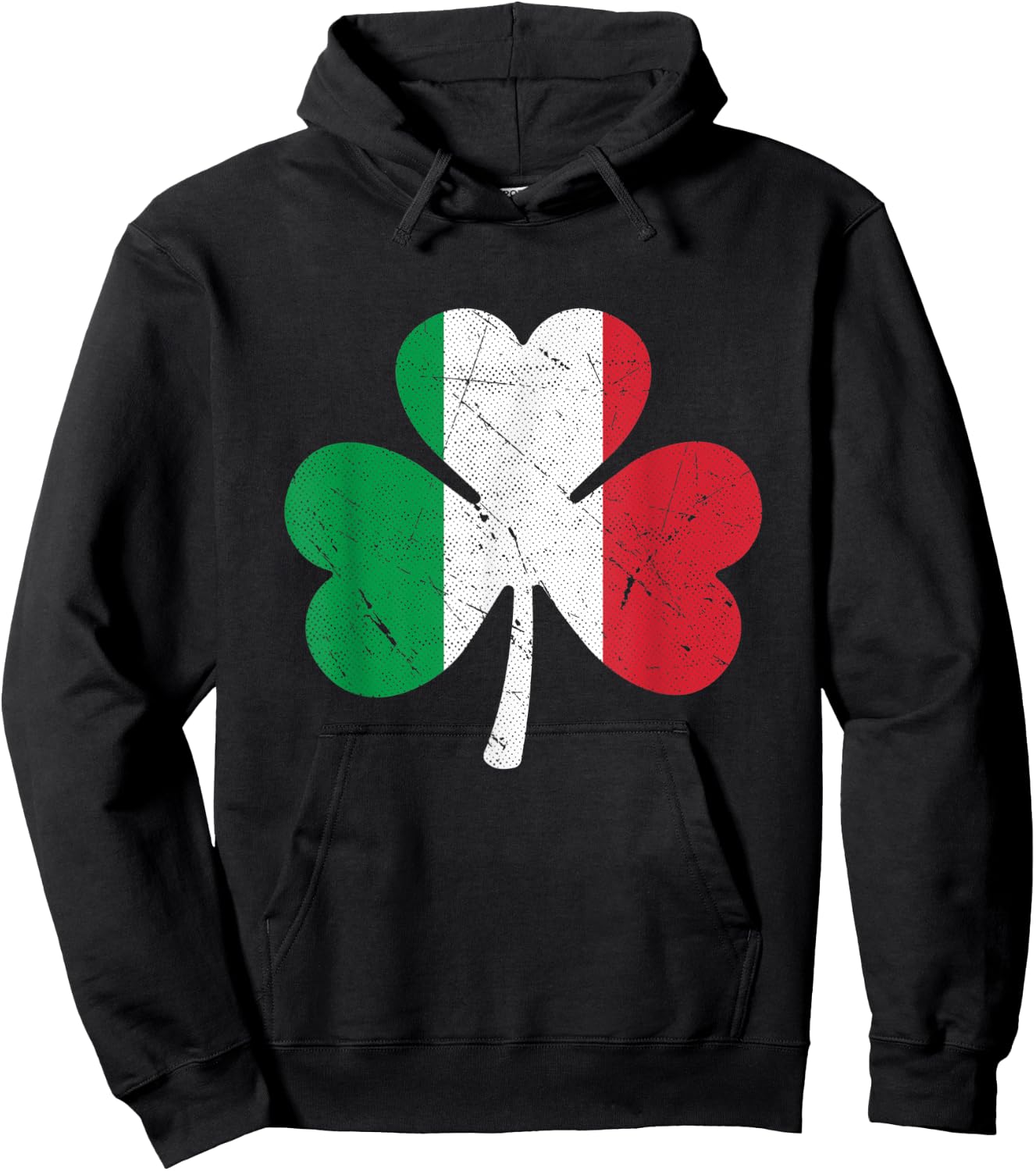 St. Patrick's Day Italy Flag Shamrock Gift Matching Italian Hoodie - Hoodie | Black