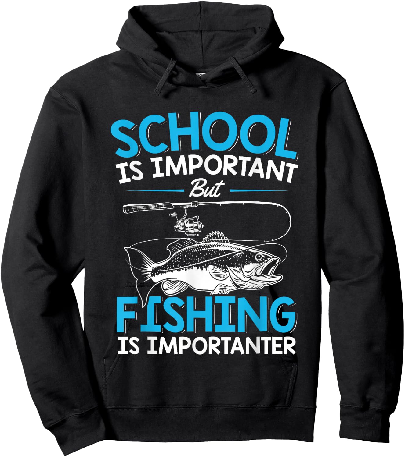 Fishing Shirt Youth Boys Fish Lover Teen Boys Fishing Hoodie - Hoodie | Black