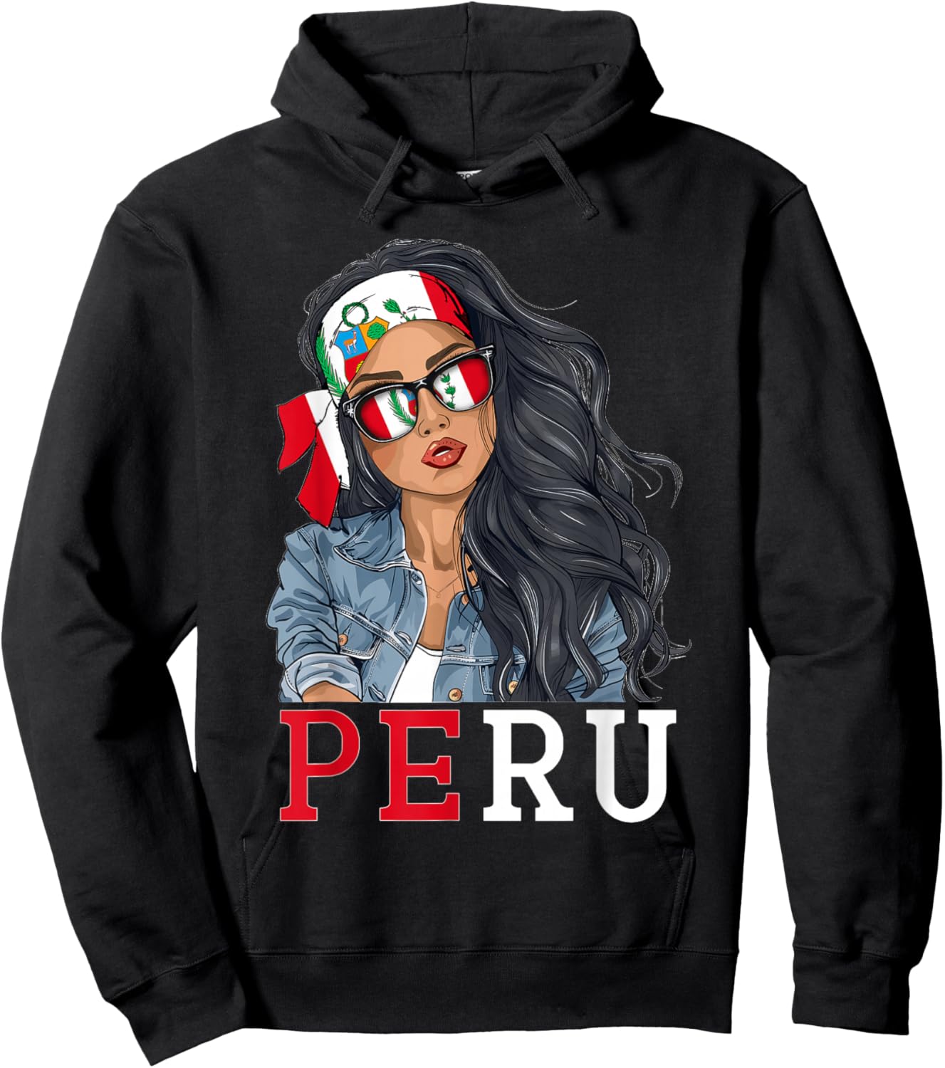 Peruvian Woman Products Flag Uniform Heritage Peru Hoodie - Hoodie | Black