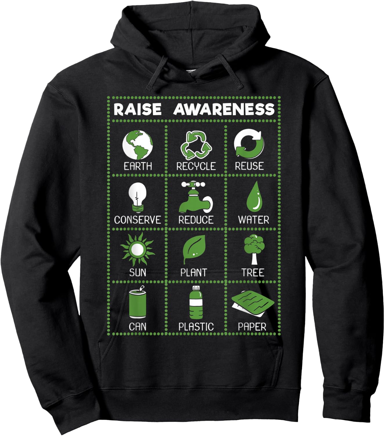 Reduce Reuse Recycle Earth Day Awareness Activist Gift Hoodie - Hoodie | Black
