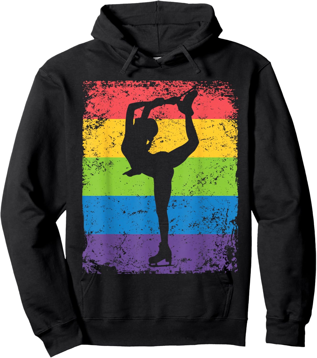 Ice Skater Figure Skating Vintage Girls Ice Skating Hoodie - Hoodie | Black