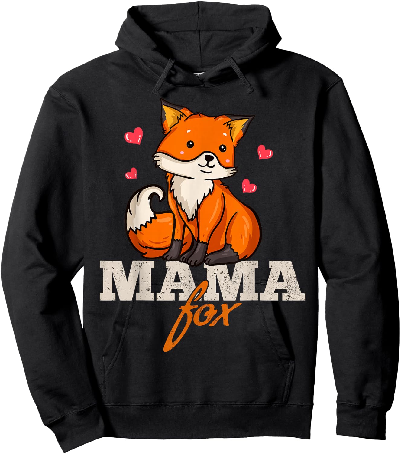 Foxes Mama Mom Mother's Day Hoodie - Hoodie | Black