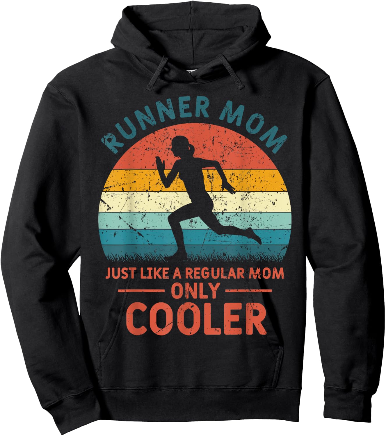 Runner Mom Funny Marathon Running Jogging Mother's Day Hoodie - Hoodie | Black
