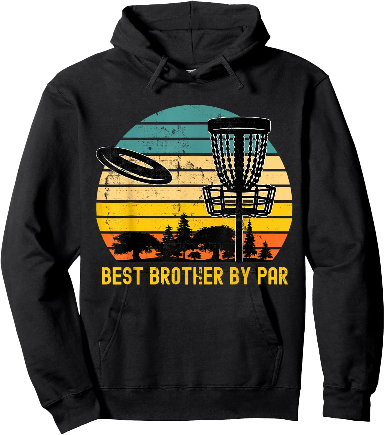 Vintage Disc Golf Brother - Best Brother By Par Disk Golf Hoodie - Hoodie | Black