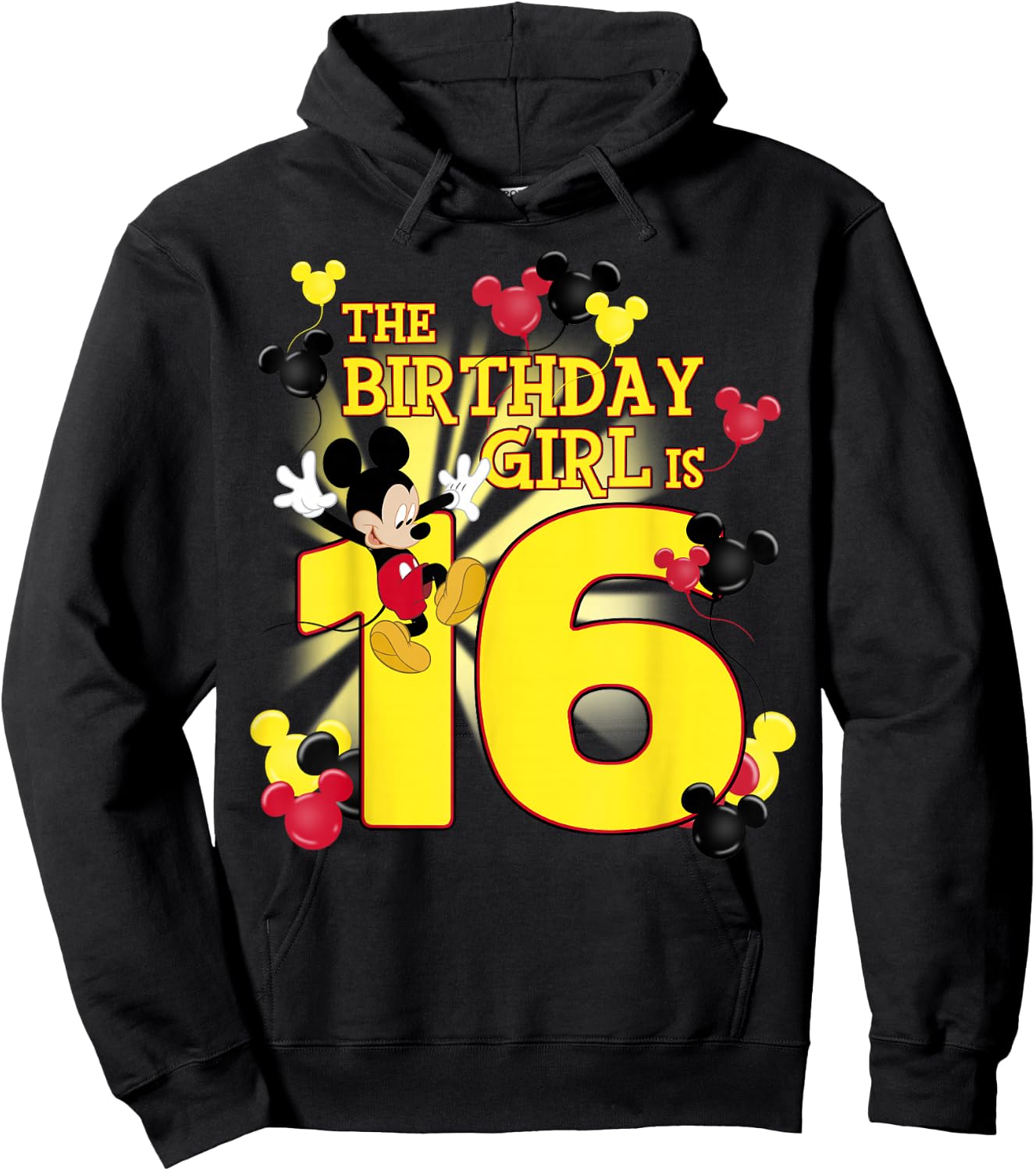 Disney Mickey And Friends Mickey 16th Birthday Girl Hoodie - Hoodie | Black