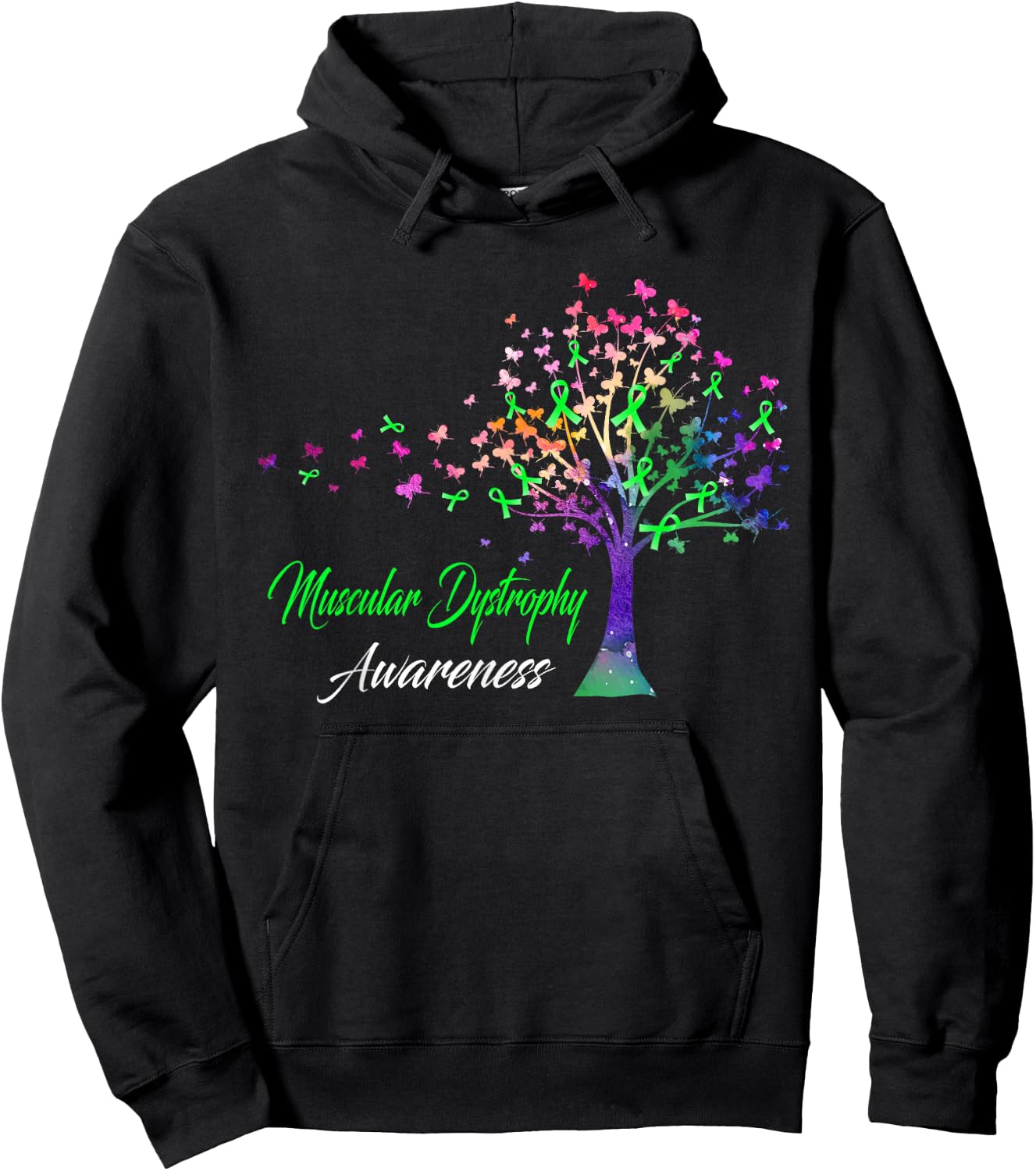 Tree Ribbon Muscular Dystrophy Awareness Hoodie - Hoodie | Black