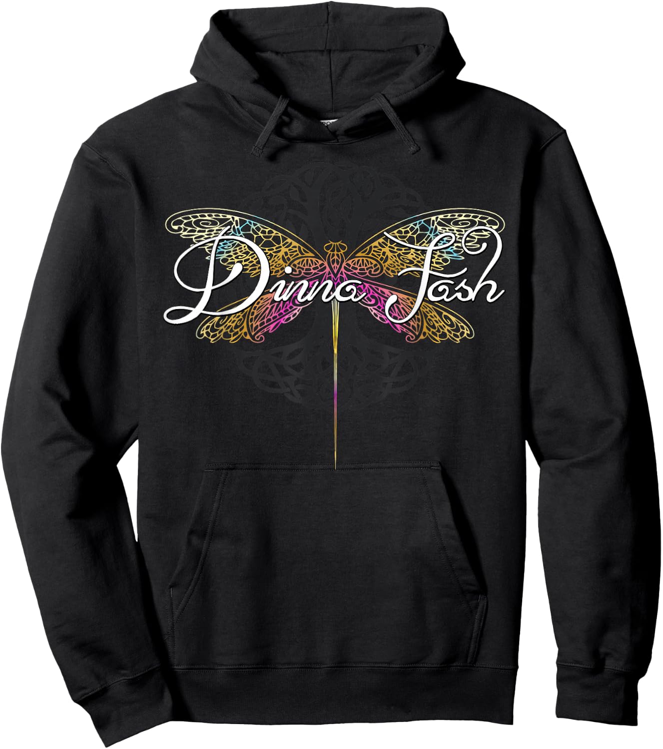 Dinna Fash Dragonfly | Scottish Gift Hoodie - Hoodie | Black