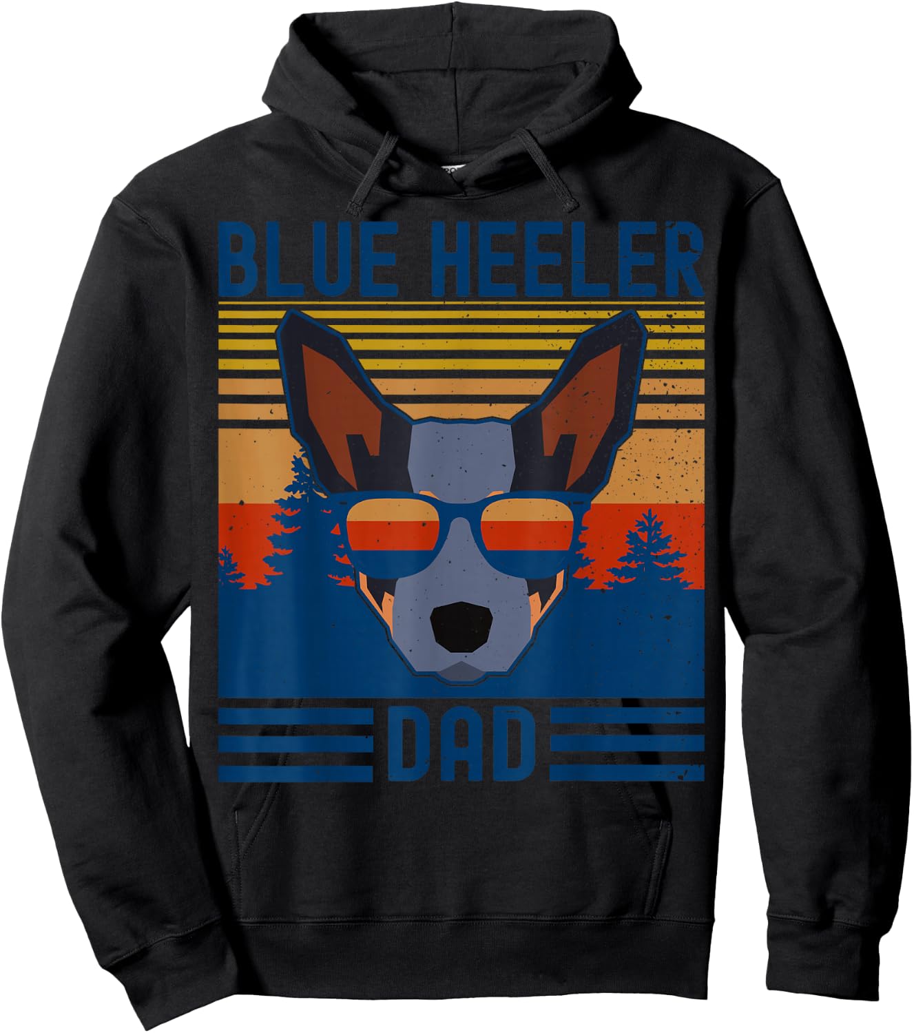 Funny Australian Cattle Dog Blue Heeler Dad Hoodie - Hoodie | Black