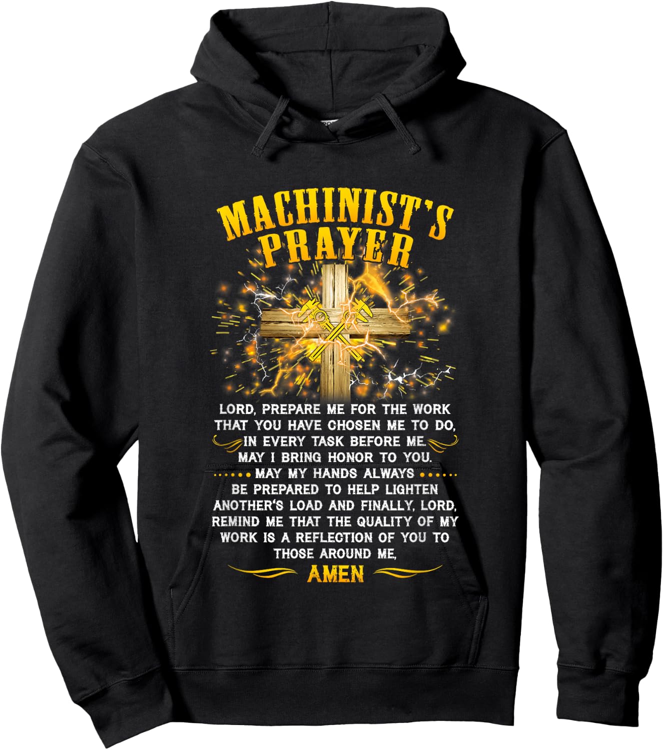 Machinist's Prayer - Machinist's Jesus - Machinist Workers Hoodie - Hoodie | Black