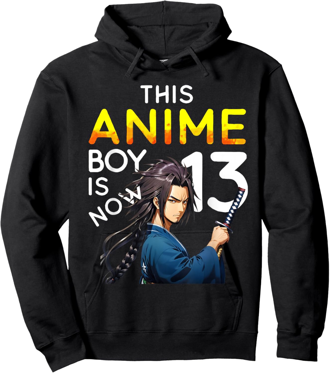 This Anime Boy Is Now 13 Years Old 13th Birthday Kawaii Kids Hoodie - Hoodie | Black