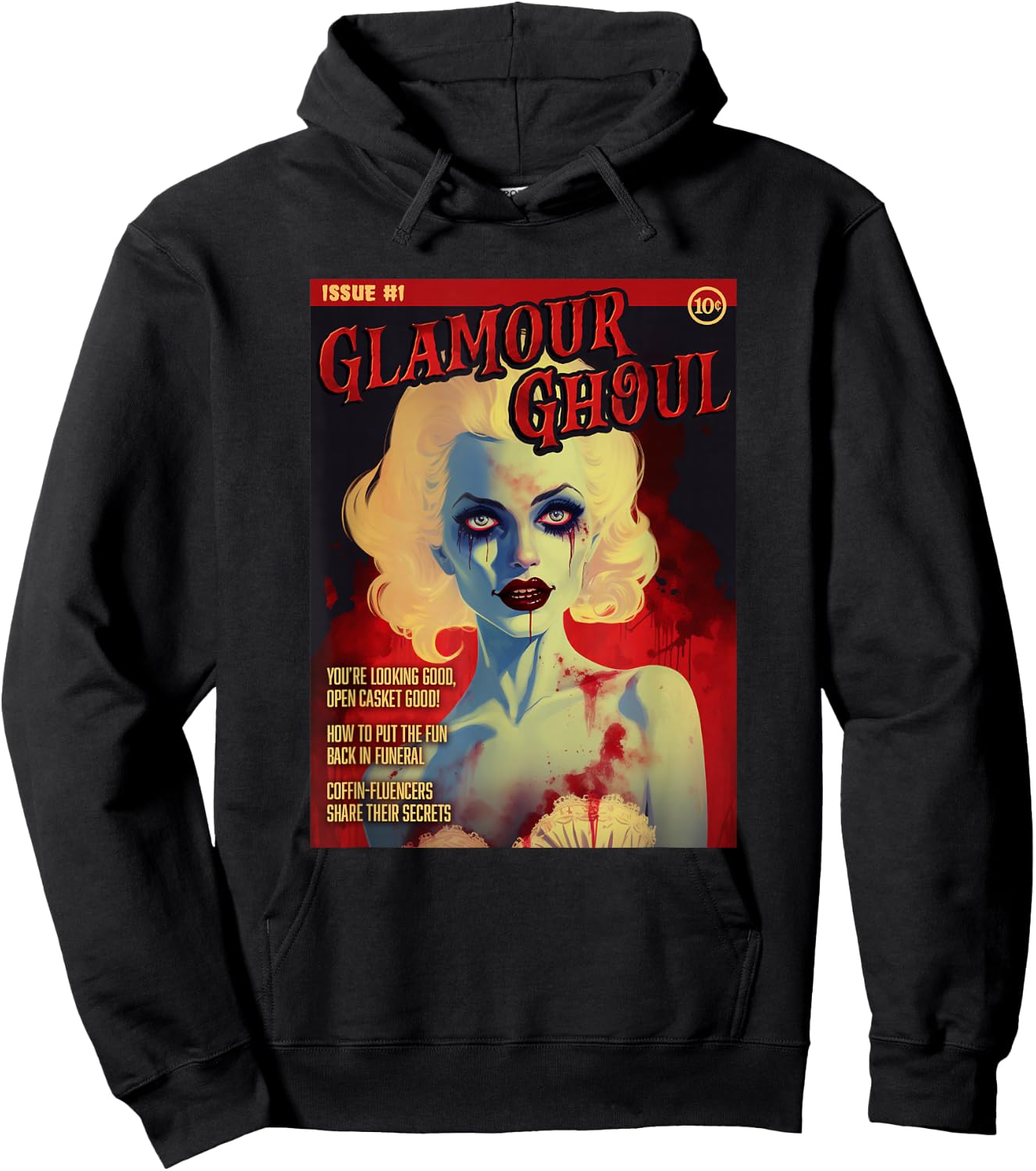Glamour Ghoul 1950s Horror Comic Cover Hoodie - Hoodie | Black