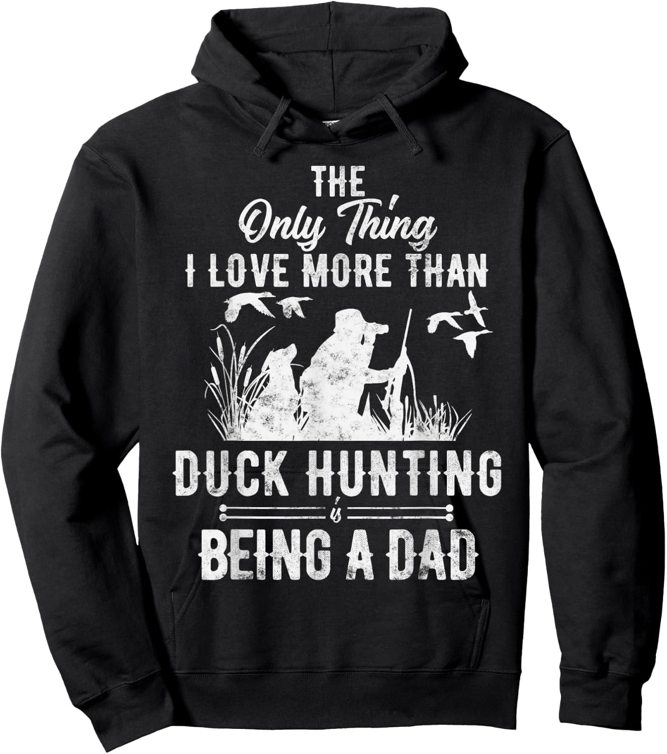 Funny Duck Hunting with Dad Dog Gift Duck Hunting Hoodie - Hoodie | Black