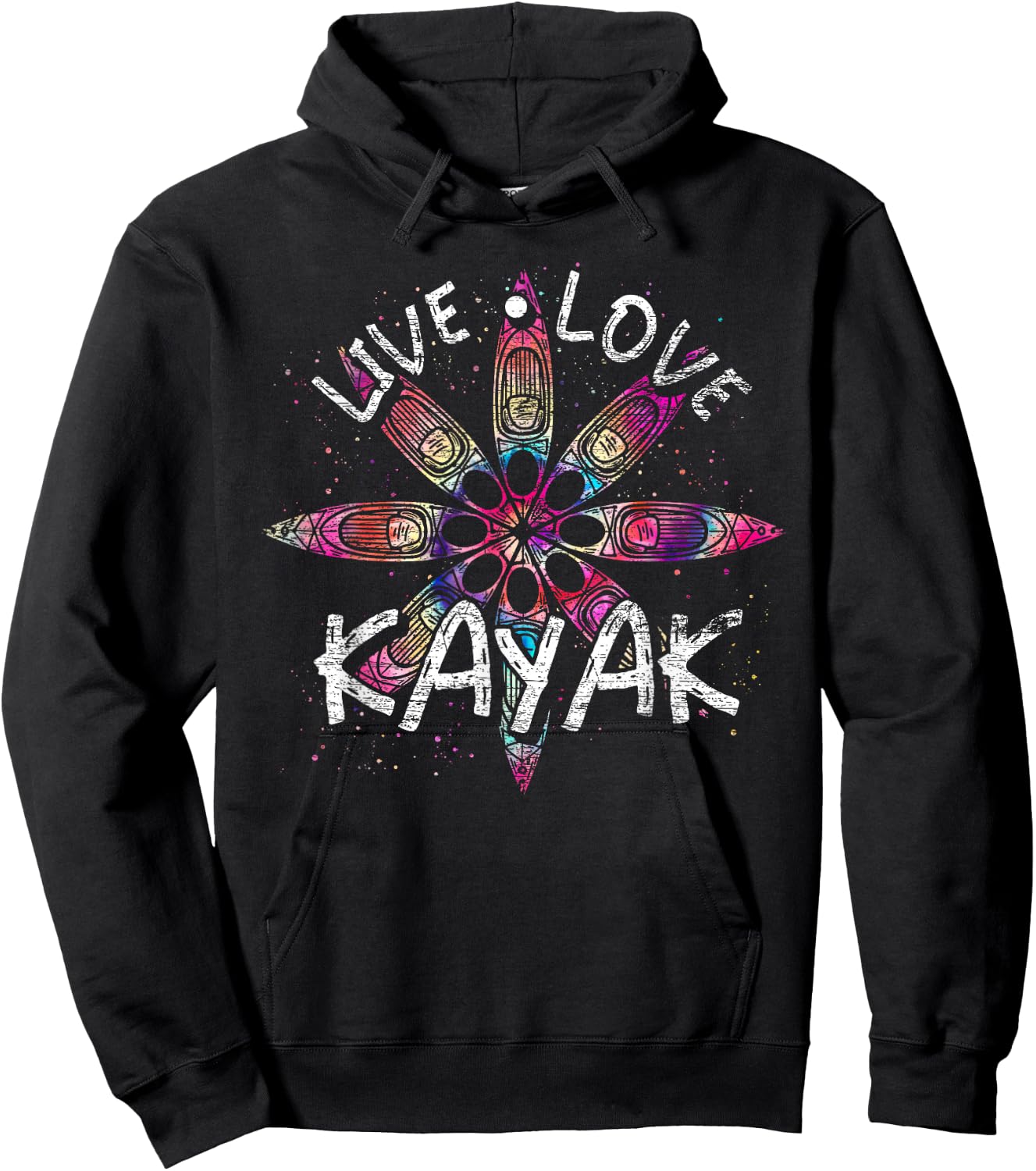 Live Love Kayak Canoeing Water Sports Outdoor Kayaking Hoodie - Hoodie | Black