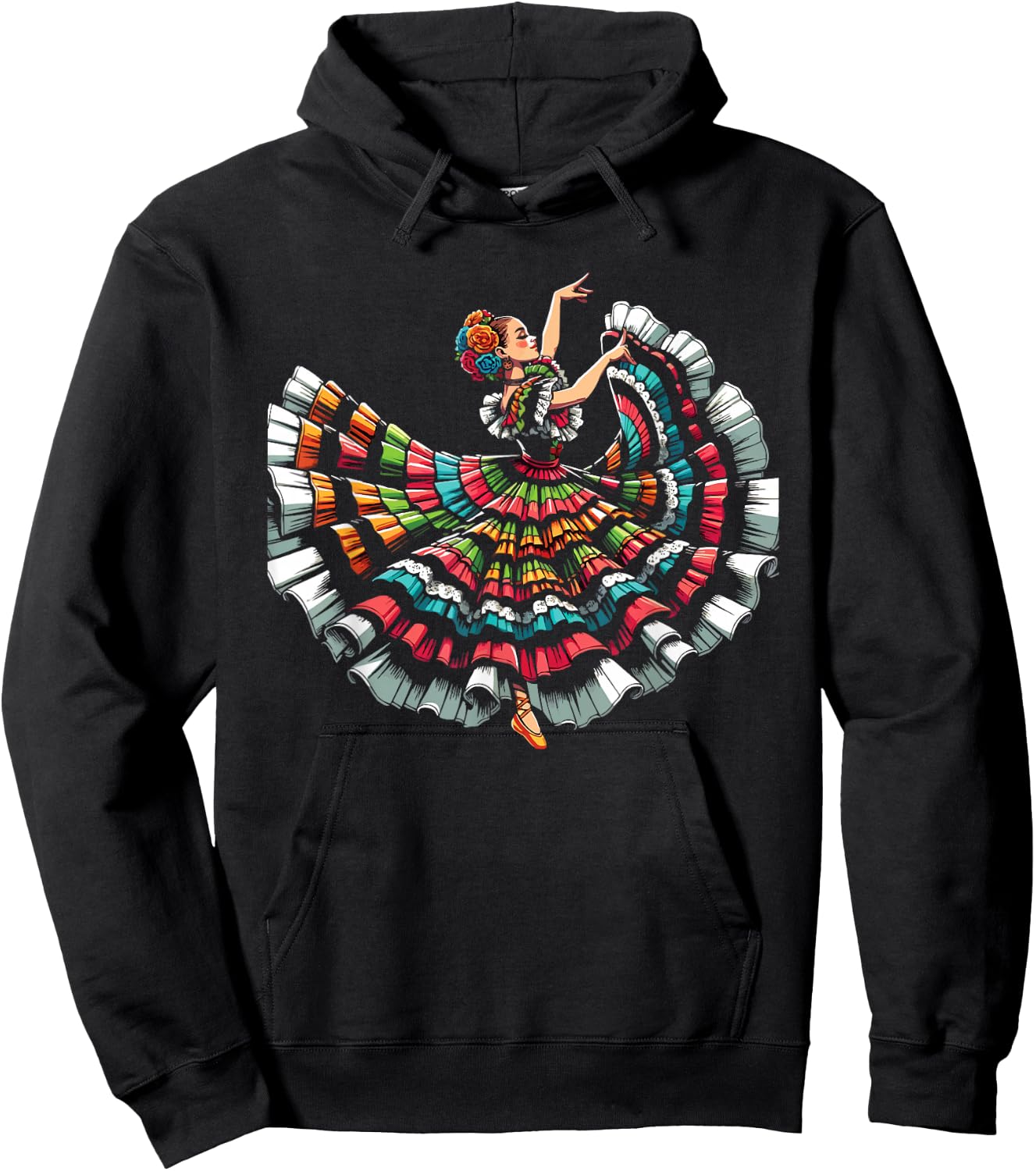 Ballet Folklorico Dancer Mexico Traditional Mexican Dance Hoodie - Hoodie | Black