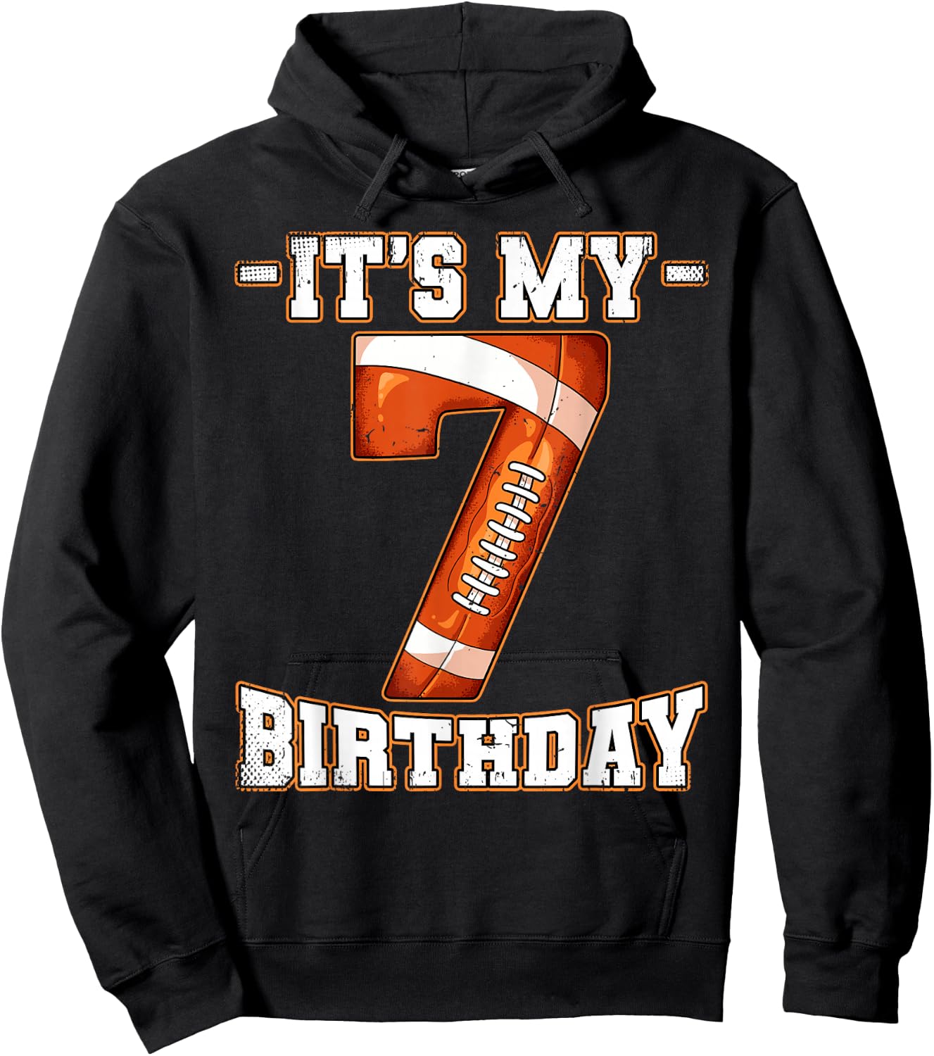 7th Birthday Football Hoodie - Hoodie | Black