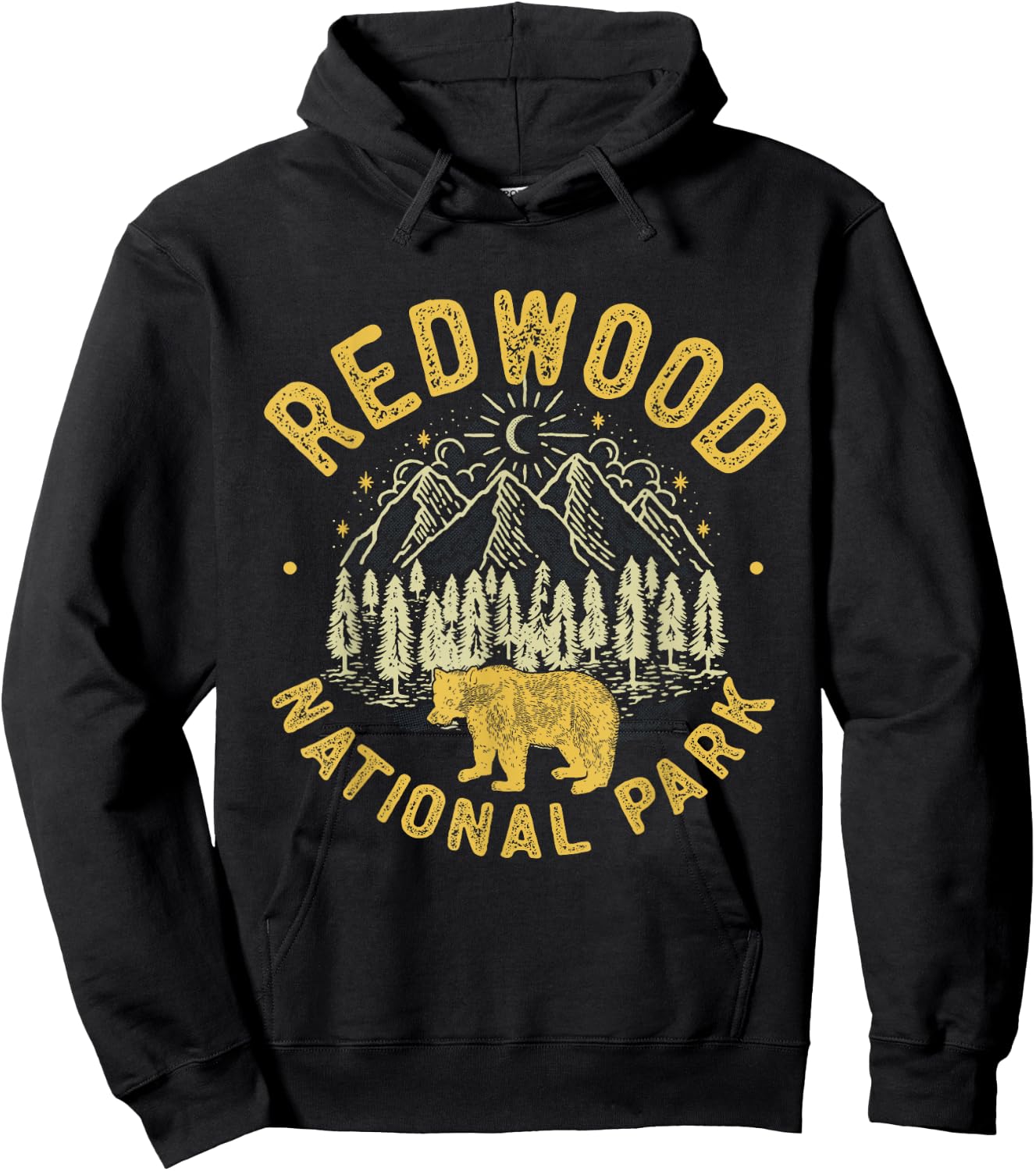 Redwood National Park Bear California Redwood Forest Hoodie - Hoodie | Black