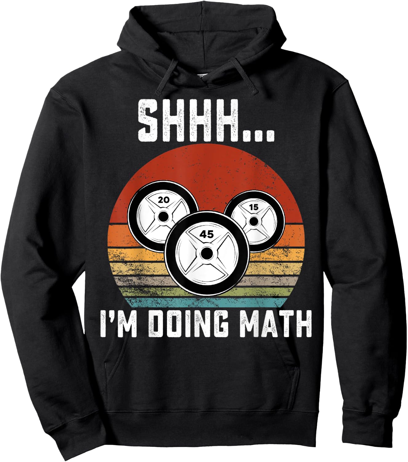 Shhh i'm doing math Weight Lifting Gym Workout retro vintage Hoodie - Hoodie | Black