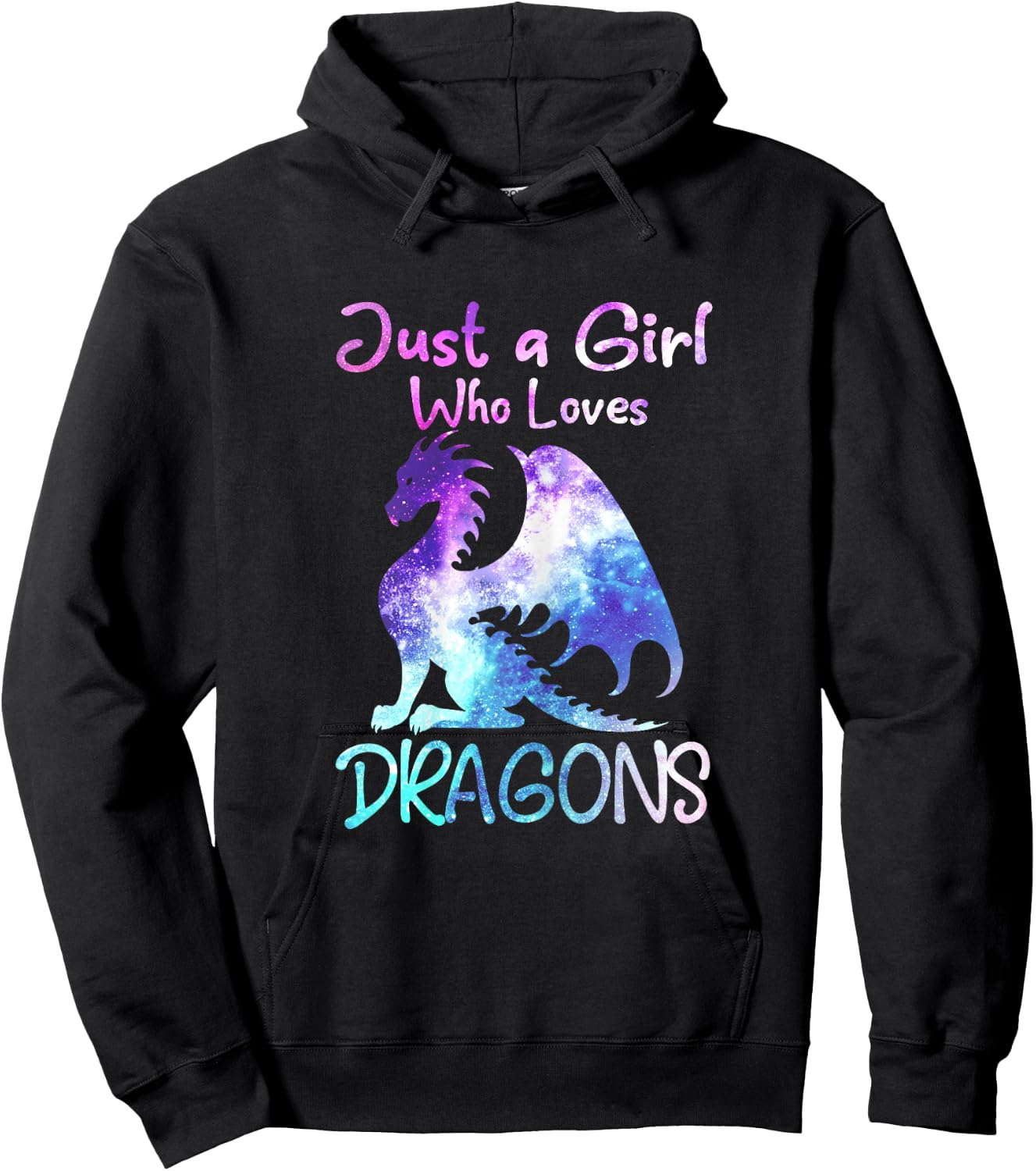 Just a Girl Who Loves Dragons Funny Cute Dragon Gift Hoodie - Hoodie | Black