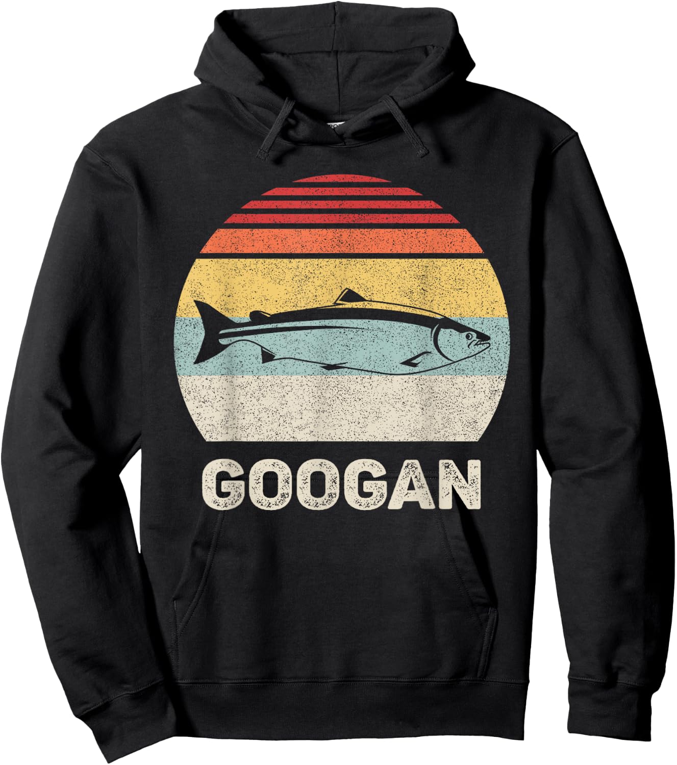 Retro Googan Fish Shirt Fishing Vintage Hoodie - Hoodie | Black