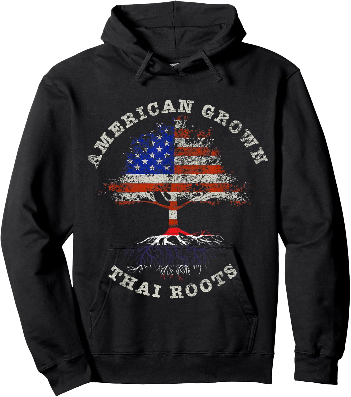 American Grown Thai Roots Thailand Hoodie - Hoodie | Black