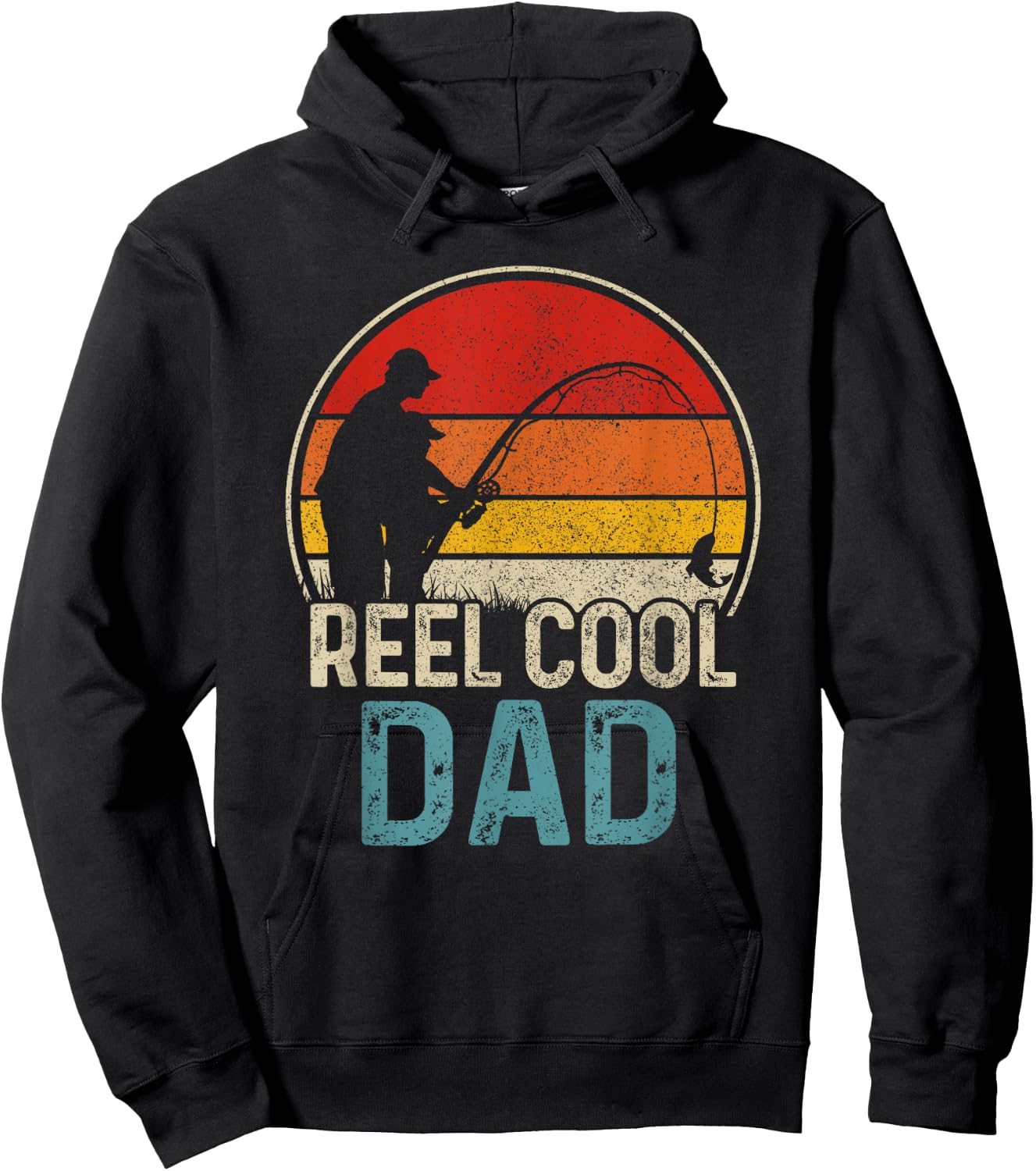 Reel Cool Dad Funny Fishing Fisherman Father's Day Gift Hoodie - Hoodie | Black