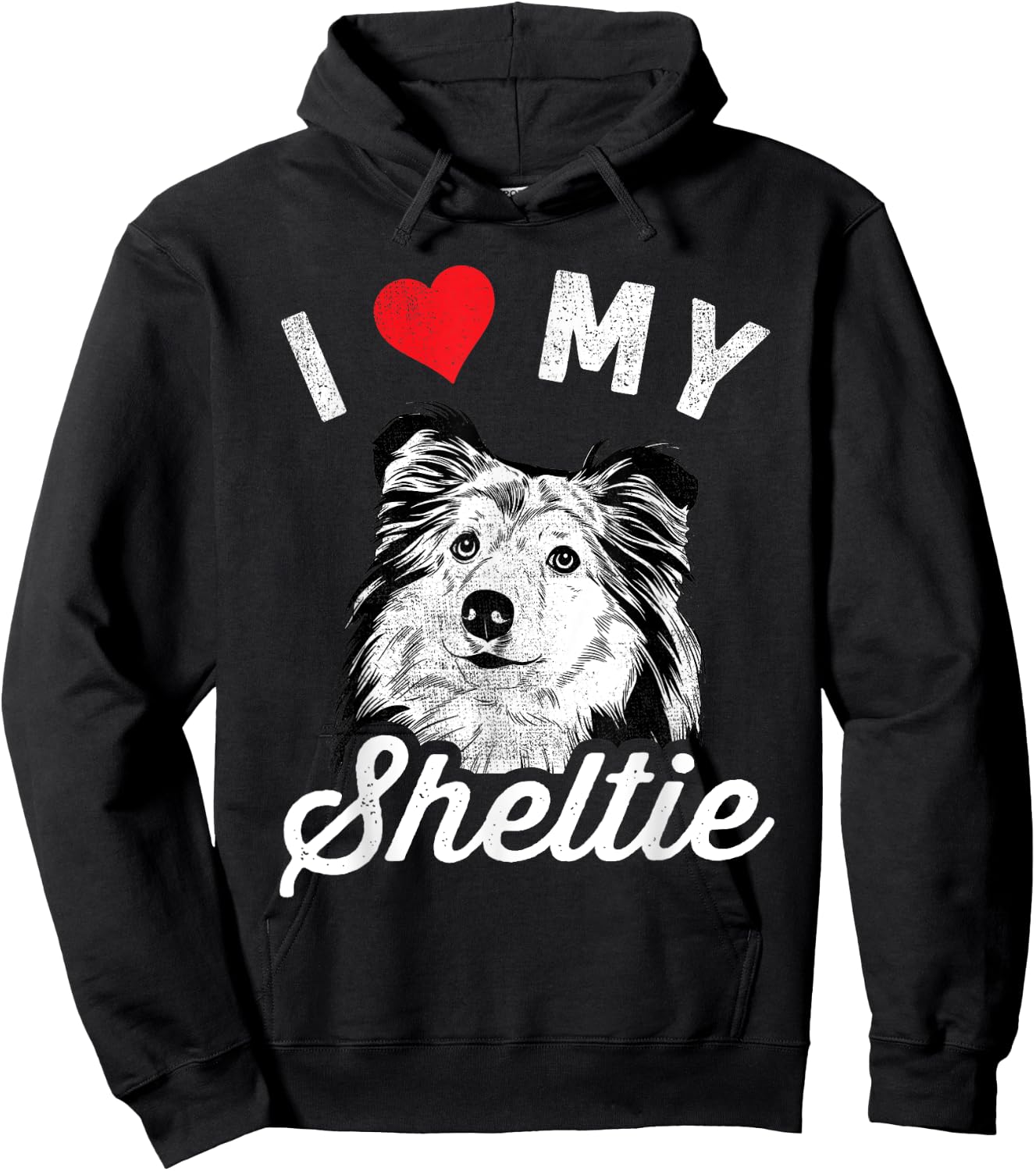 I Love My Sheltie I Heart My Sheltie Hoodie - Hoodie | Black